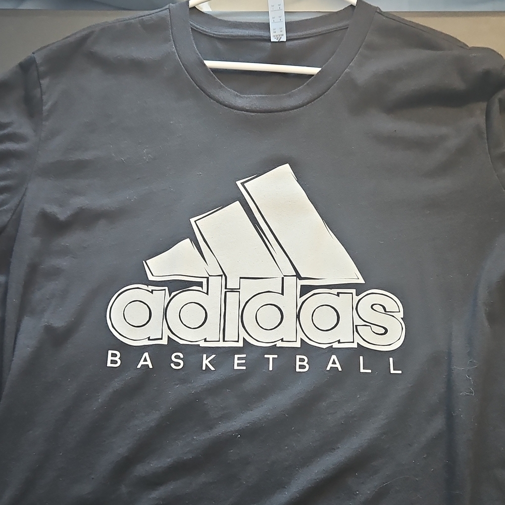 Adidas Black Tee with White Logo